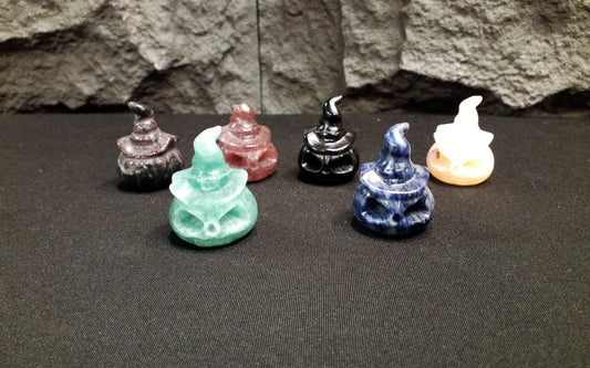 Gemstone Pumpkin with Witches Hat (various materials)