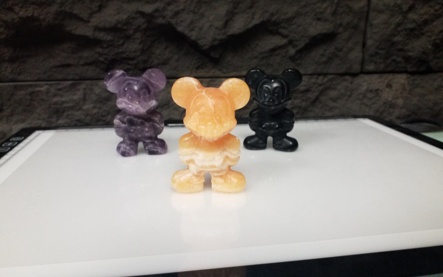 Mickey Mouse Gemstone Carving (various materials)