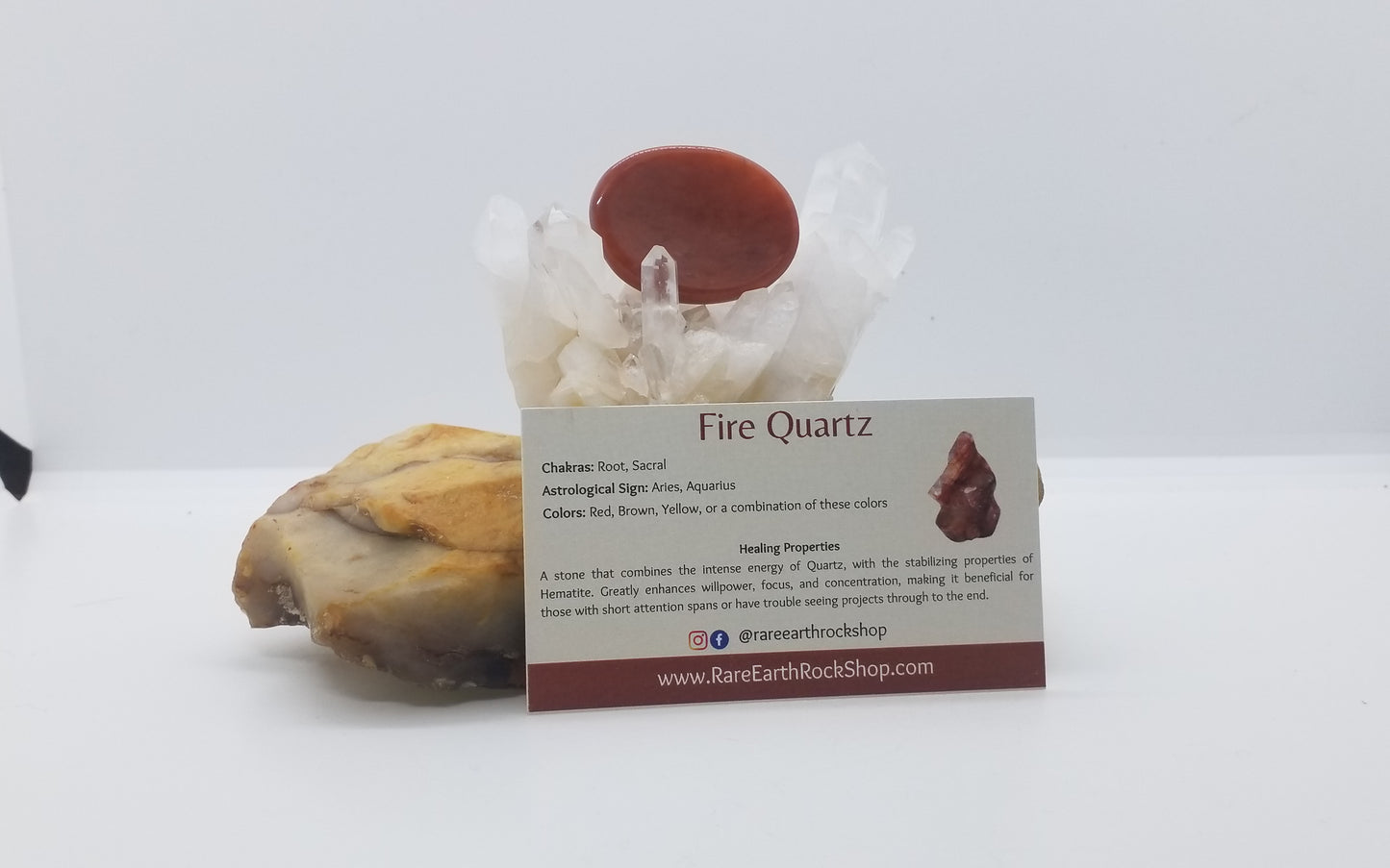 Fire Quartz Worry Stone
