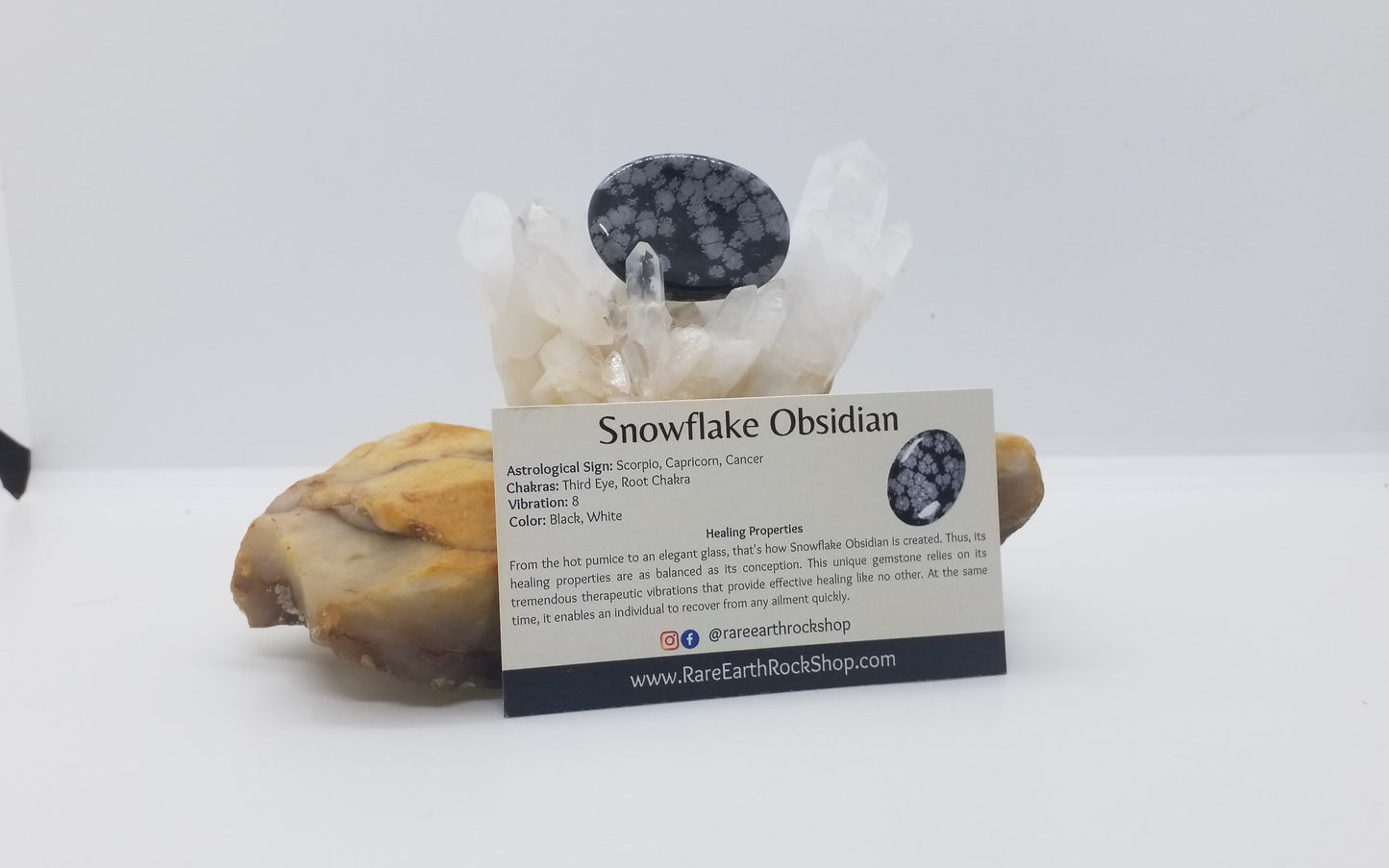 Snowflake Obsidian Worry Stone