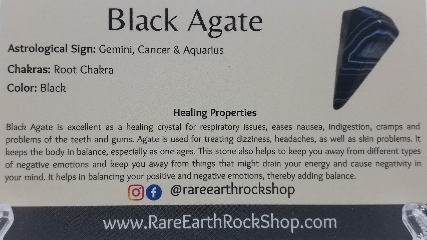 Black Agate Tumbled Stone