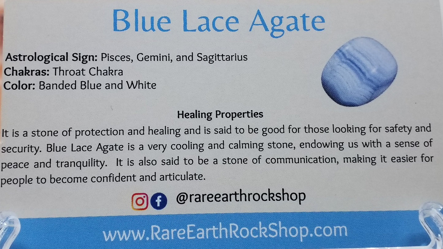 Blue Lace Agate Flame #36