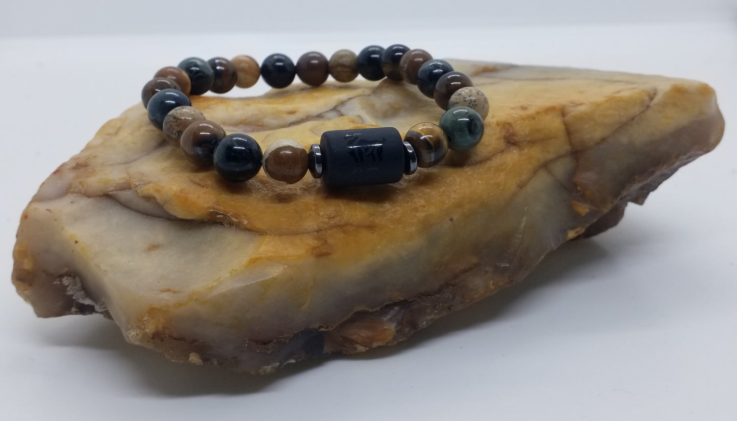 Zodiac Symbol Bracelet Aries 8mm