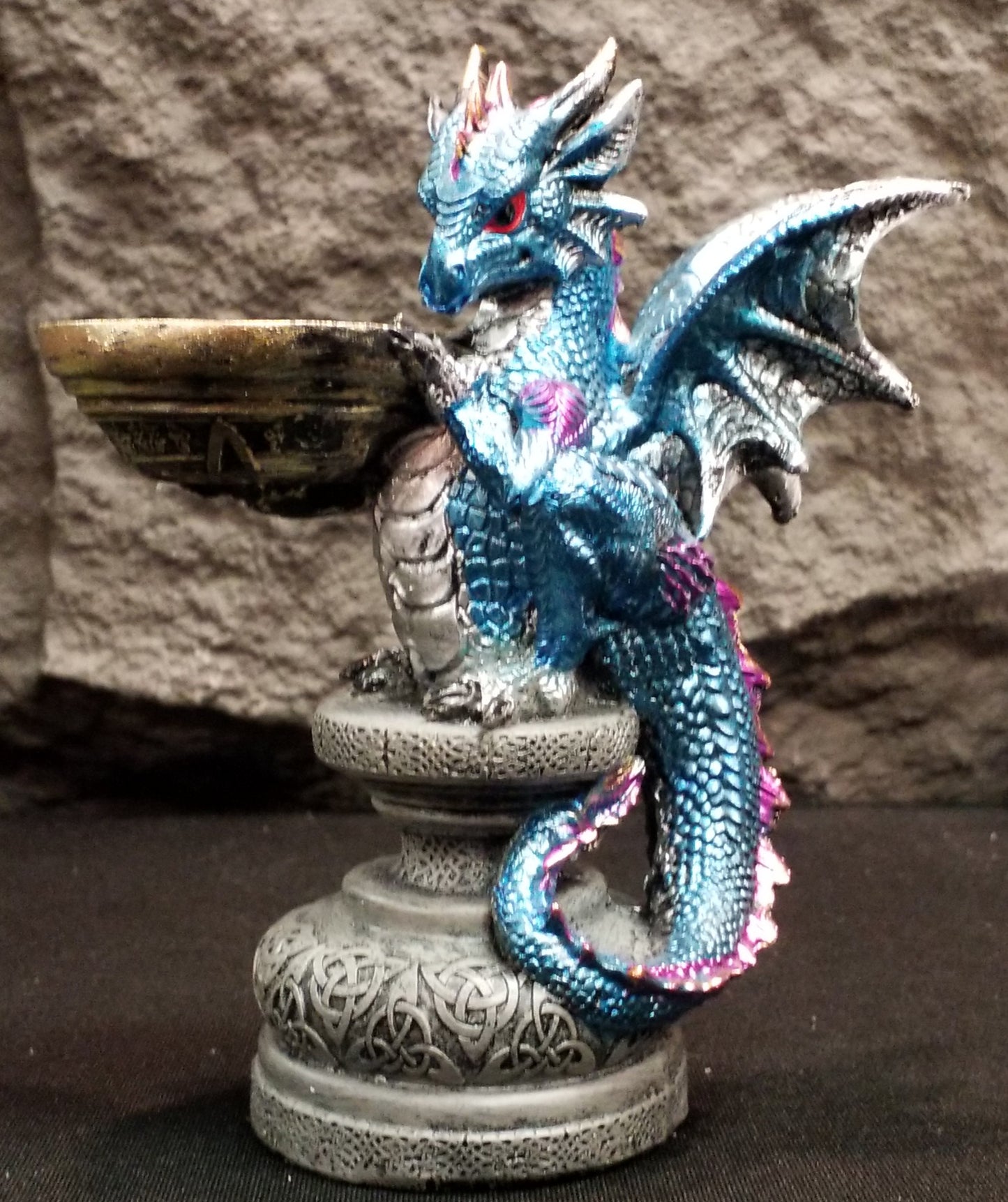 Dragon Tea Light Holder (blue)