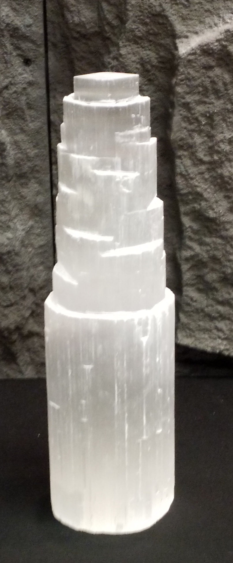 Selenite Lamp approximately 12"Tall with Light Base
