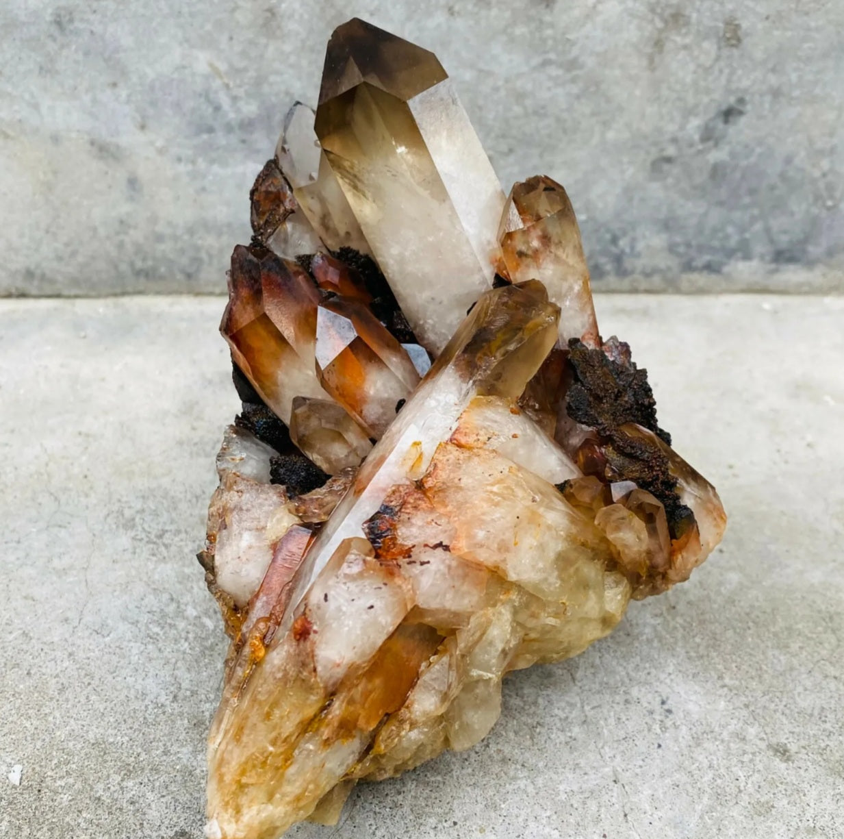 Smoky Citrine Quartz Cluster