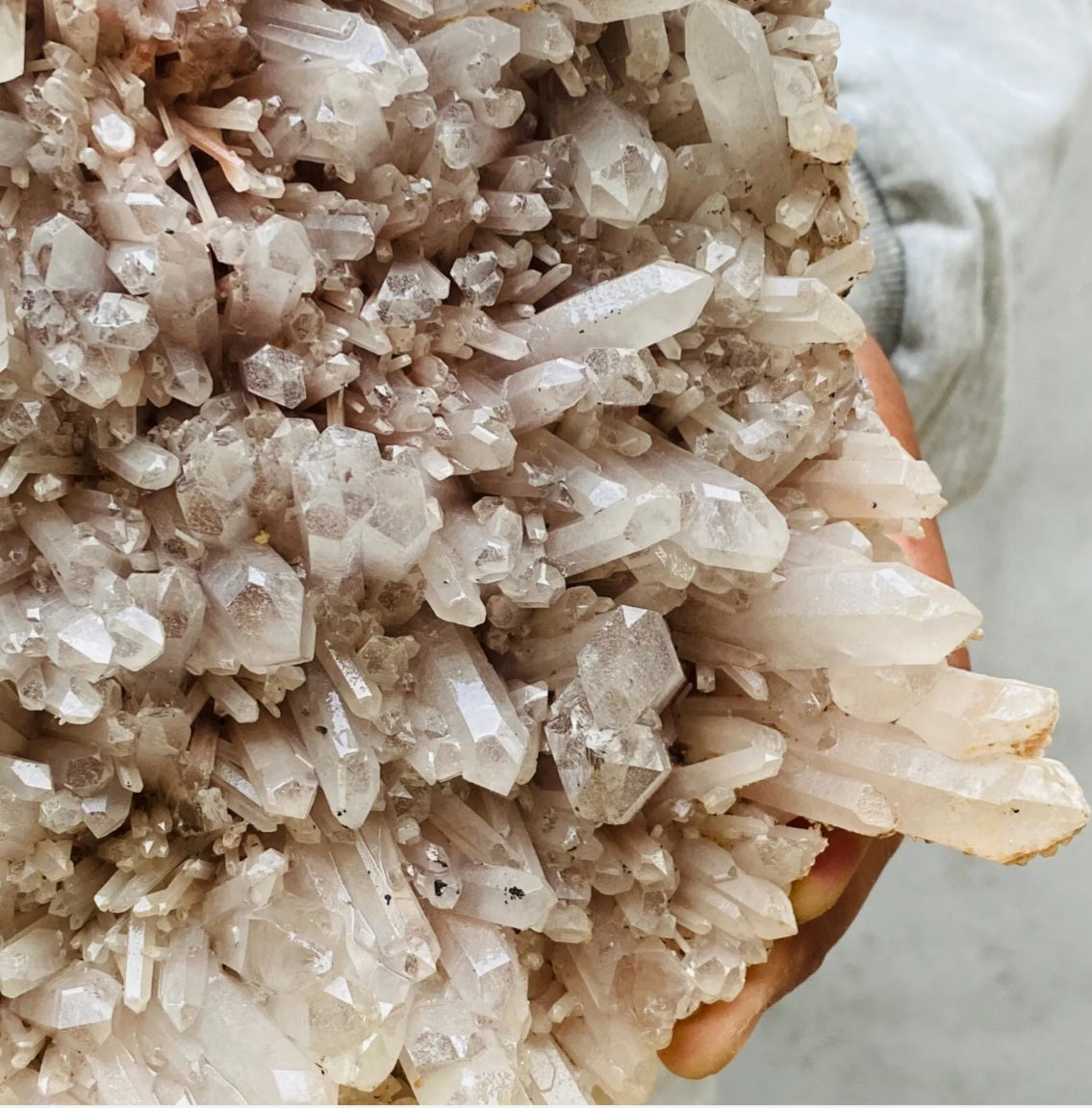 Large Natural White Quartz Crystal Cluster