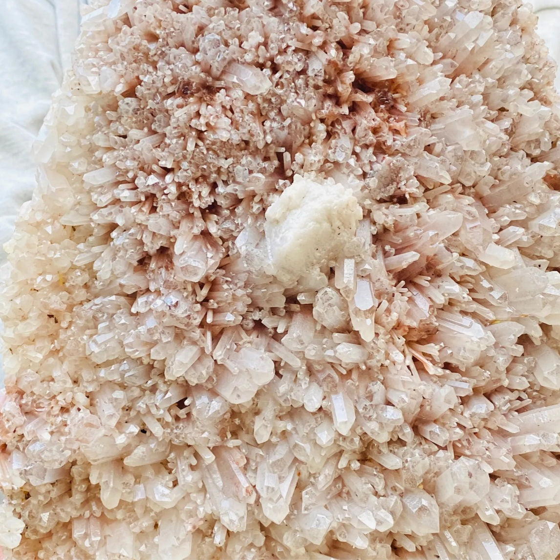 Large Natural White Quartz Crystal Cluster