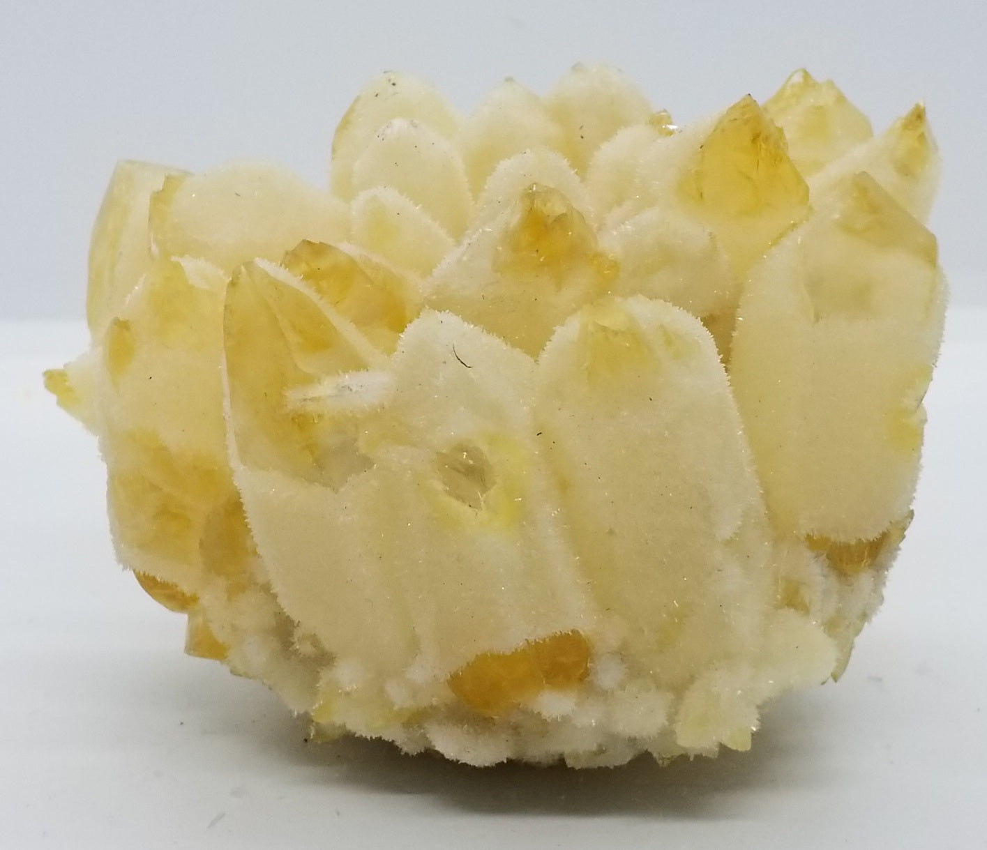 Yellow Orange Ghost Phantom Quartz Cluster #7