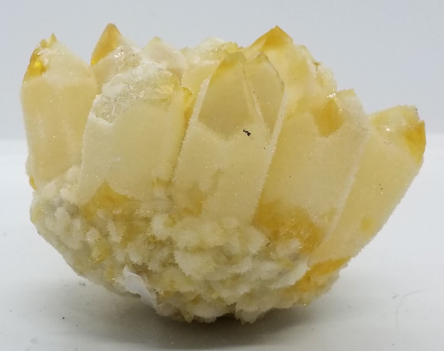 Yellow Orange Ghost Phantom Quartz Cluster #8