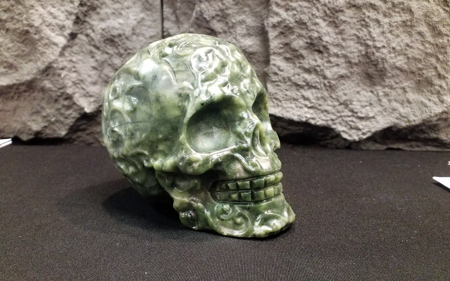 Green Jade Skull 4"