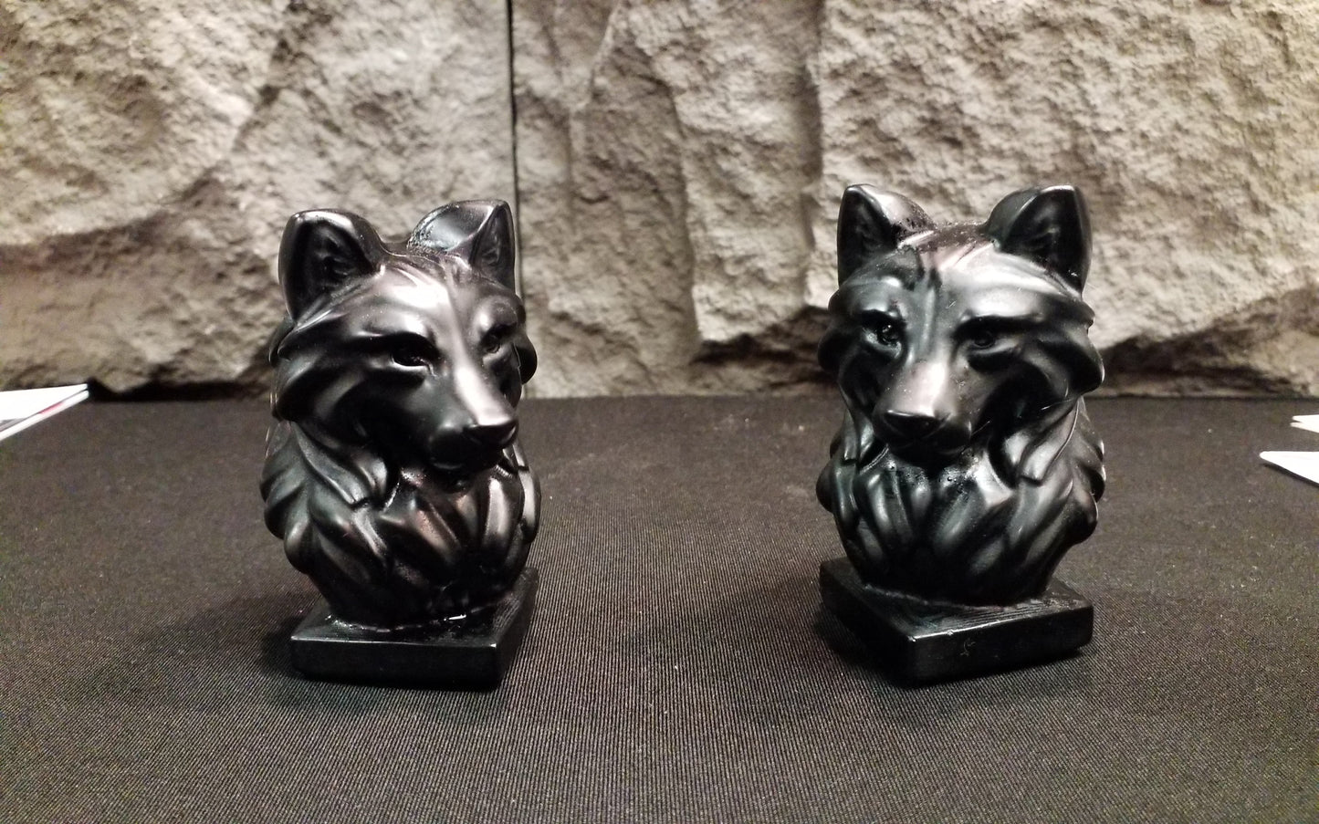 Black Obsidian Wolf Head