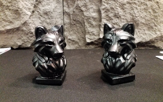 Black Obsidian Wolf Head