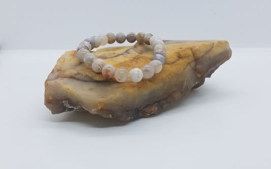 Bamboo Leaf Agate Bracelet 8mm