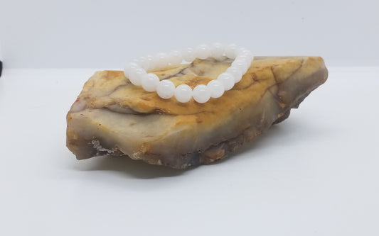 White Jade Bracelet 8mm