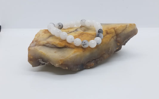 Tourmalinated Quartz Bracelet 8mm