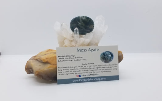Moss Agate Worry Stone