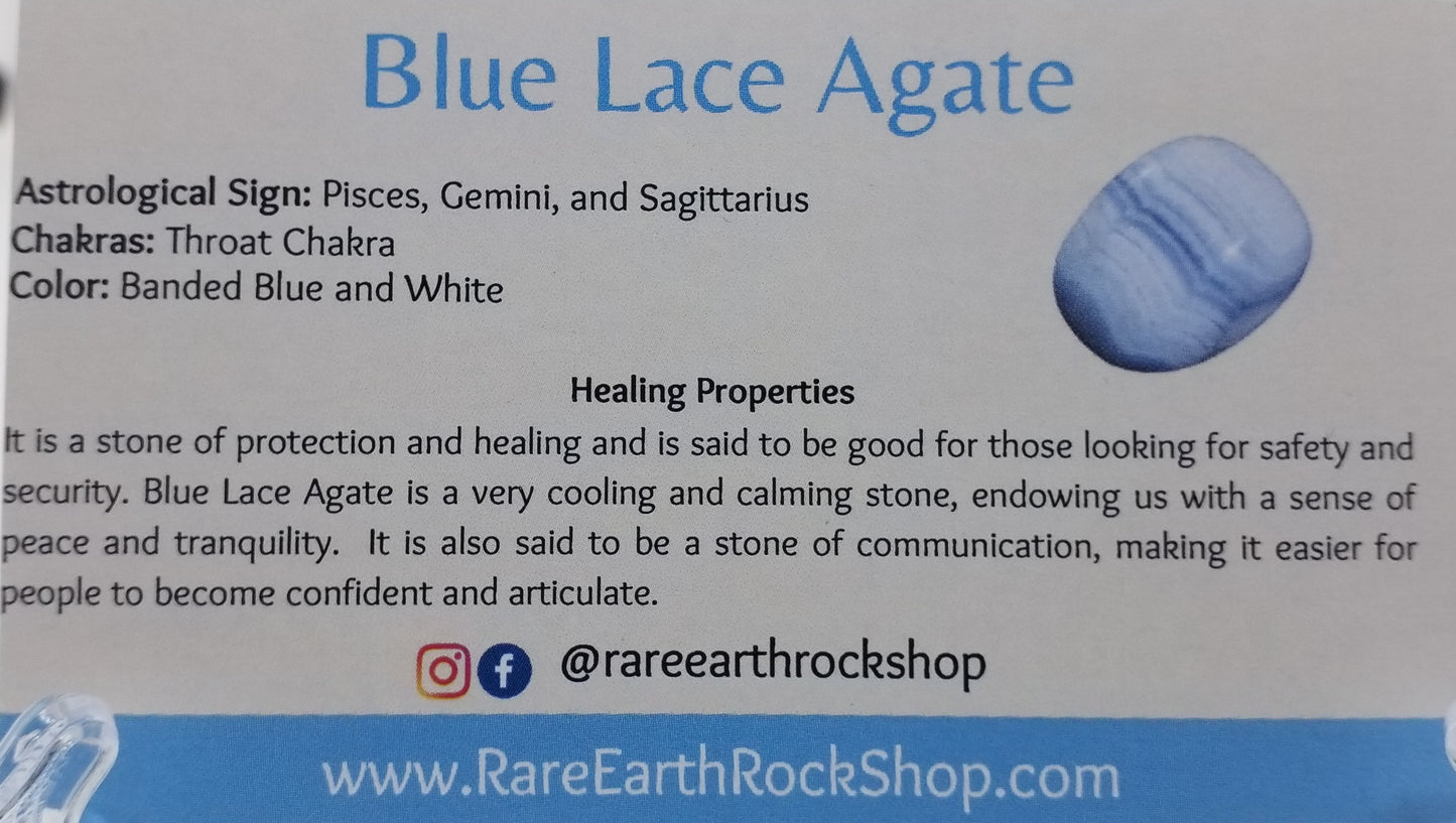 Blue Lace Agate Tumbled Stone