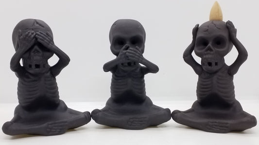 See no Evil,Speak no Evil, Hear no Evil Downdraft Incense Burner (3pc set)