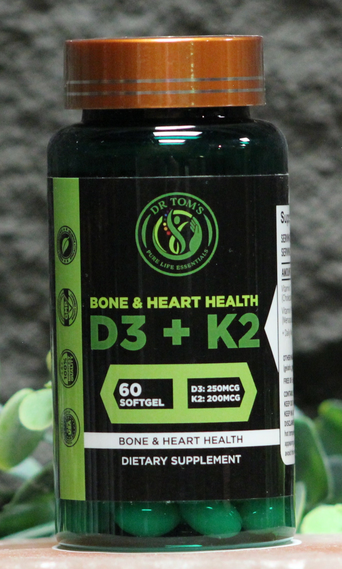 Dr Tom's Pure Life Essentials/ D3 & K2