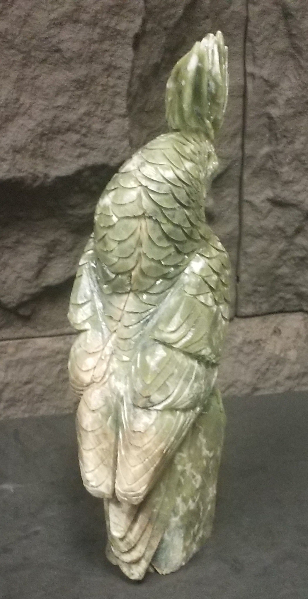 Green Jade Parrot 10.5" tall