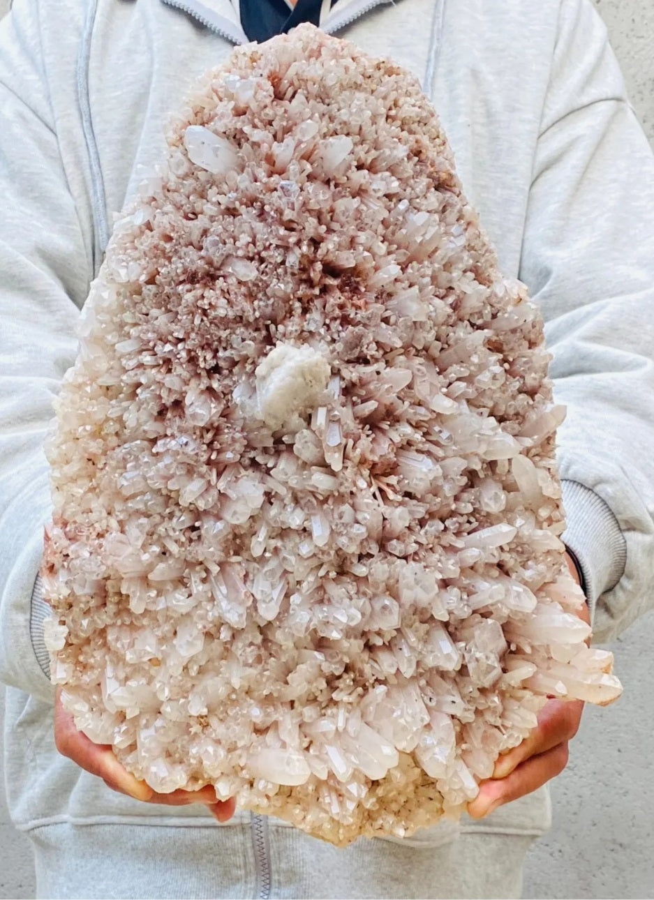 Large Natural White Quartz Crystal Cluster