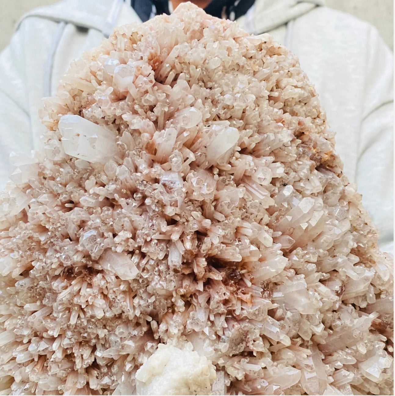 Large Natural White Quartz Crystal Cluster