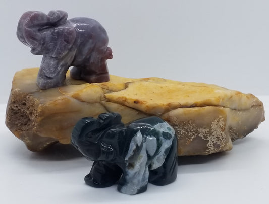 Indian Agate Elephant 2"