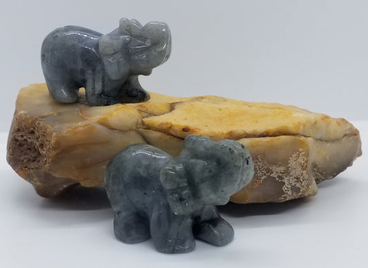 Labradorite Elephant 2"