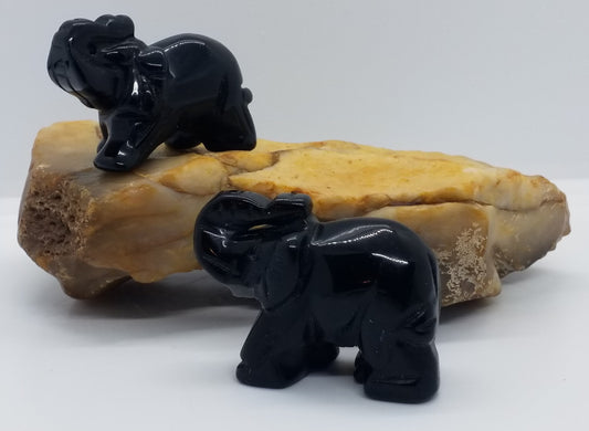 Black Obsidian Elephant 2"