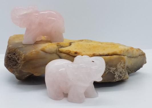 Rose Quartz Elephant 2"