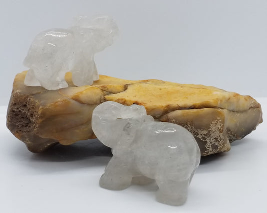 Clear Quartz Elephant 2"