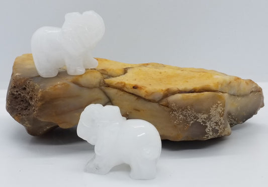 White Jade Elephant 1.5"