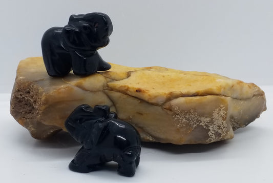 Black Obsidian Elephant 1.5 "