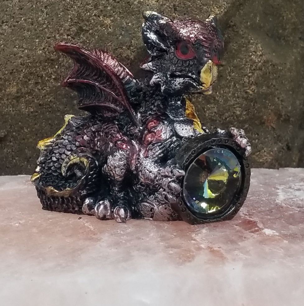 Dragon/ Small Cute Baby Dragon with Gem/ Red #3