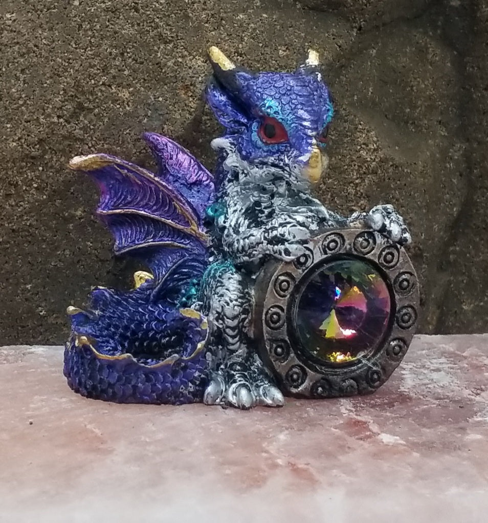 Dragon/ Small cute Baby Dragon with Gem/ Blue #4