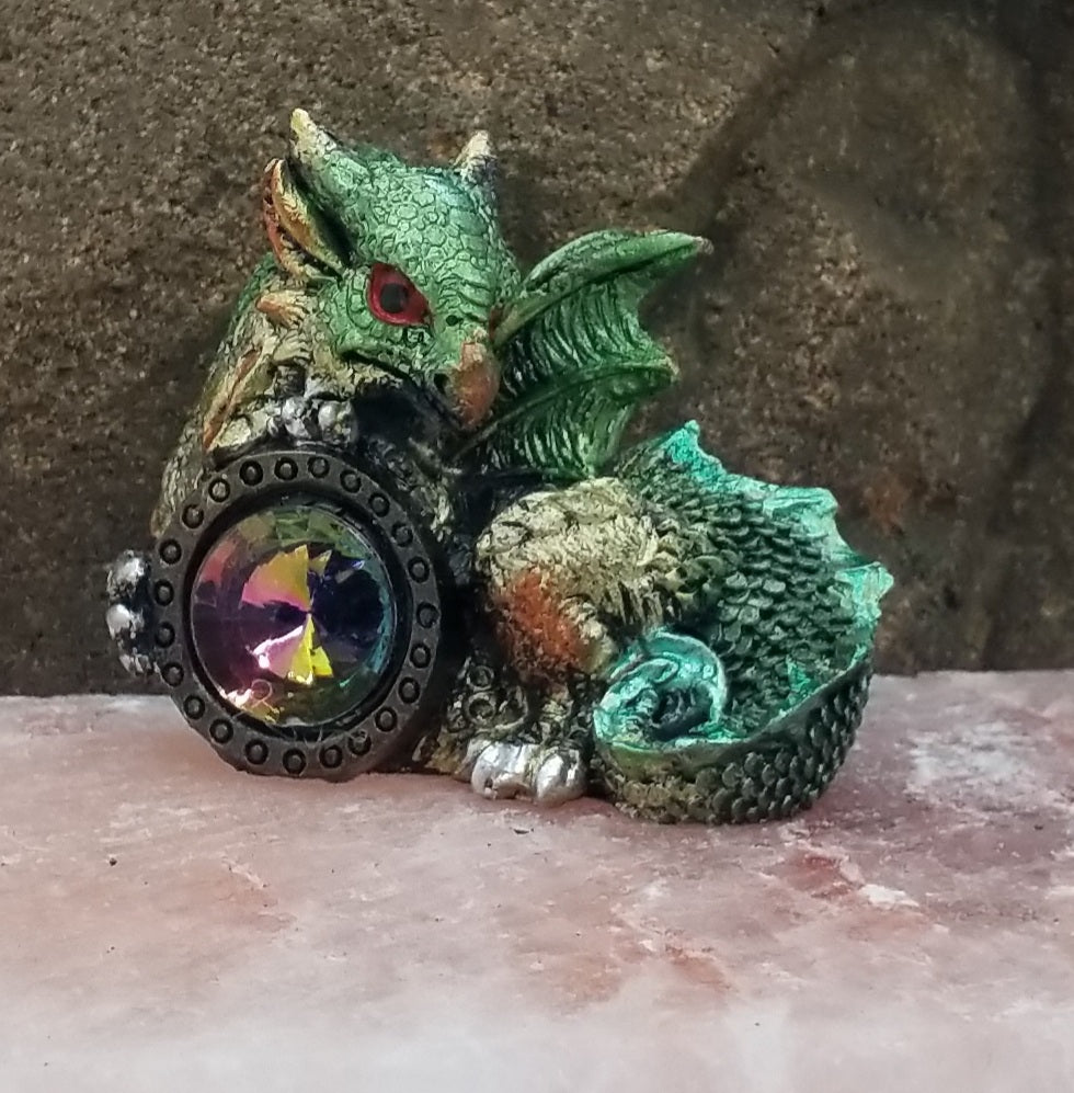 Dragon/ Small Cute Baby Dragon with Gem/Green #5