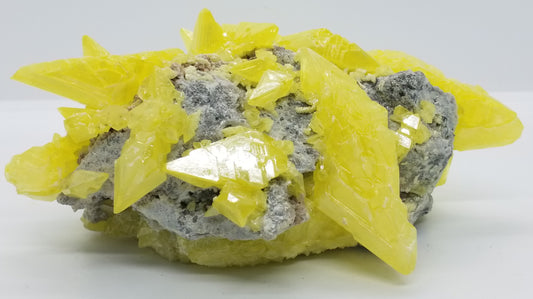 Lemon Yellow Sulfer Crystal Cluster #3